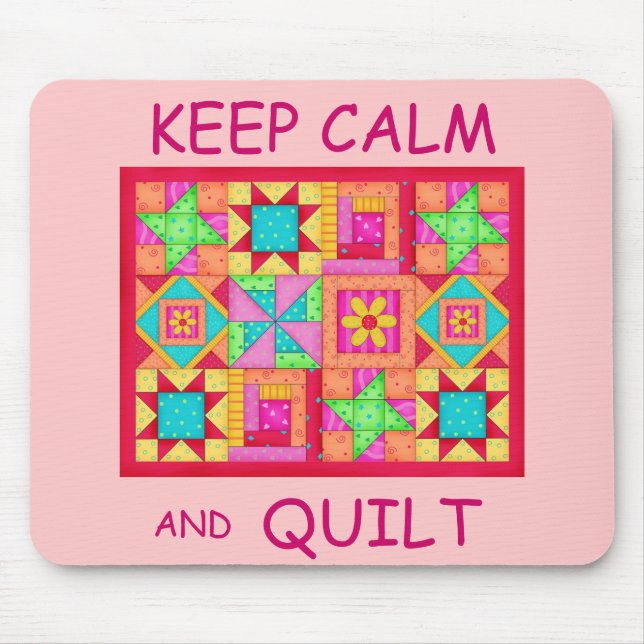 Behållans Lugn och Quilt Multi Block Patchwork Qui Musmatta (Framsidan)