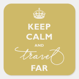 Behållans Lugn och resa långt handskriftsskript Gu Fyrkantigt Klistermärke