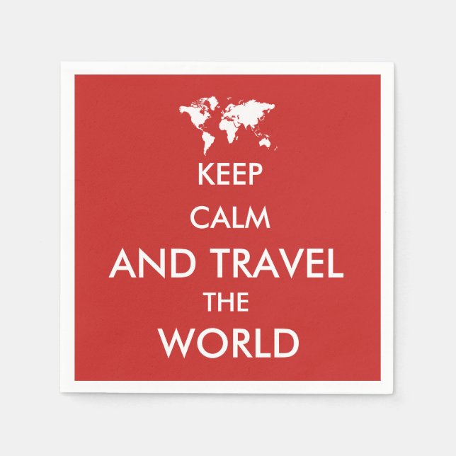 Behållans lugn och resor världen över pappersservett (Framsidan)