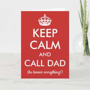 Behållans Lugn och ring Pappa Valfri Färg Fars d Kort