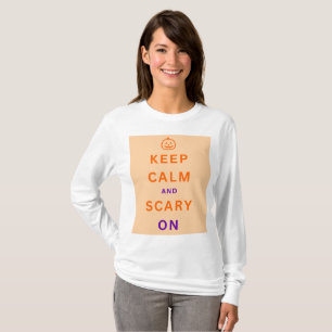 Behållans Lugn och scenario på Halloween-Orange Pu T Shirt