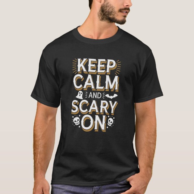 Behållans Lugn och scenario på Halloween T-Shirt (Framsida)