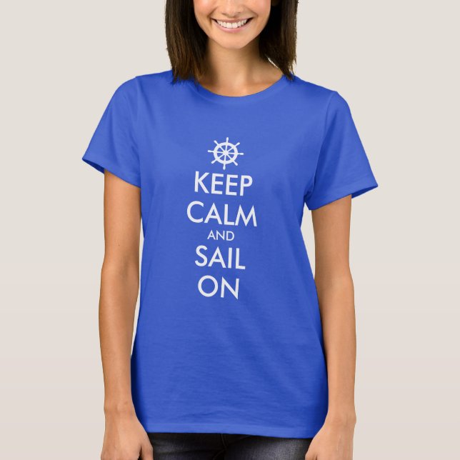 Behållans lugn och segling på nautiska tema t shir tee shirt (Framsida)