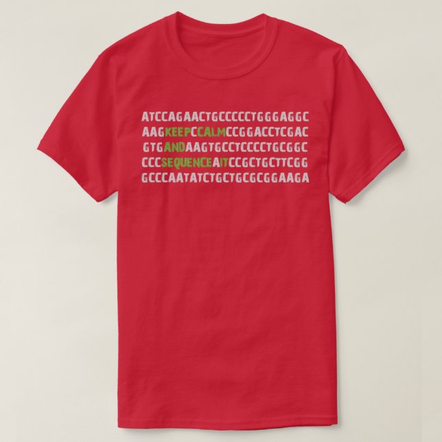 Behållans Lugn och sekvens Bioinformatics Genome D T Shirt (Design framsida)