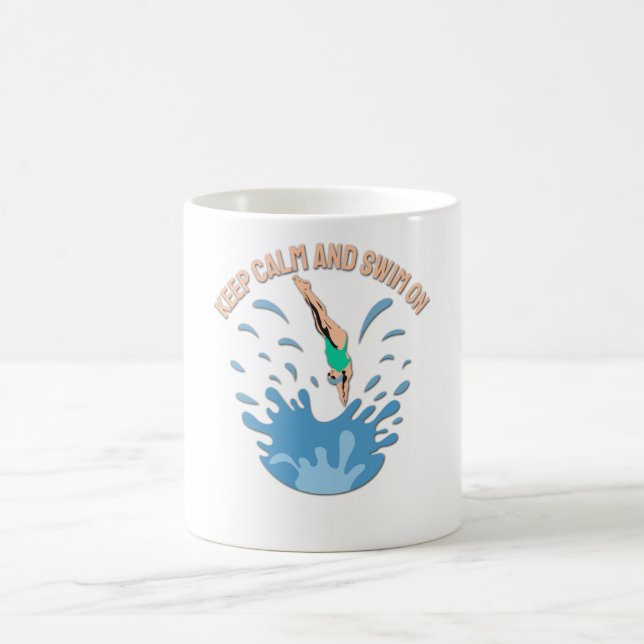 Behållans Lugn och Simma på - Swimmer-design Kaffemugg (Center)