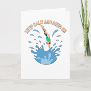 Behållans Lugn och Simma på - Swimmer-design Kort