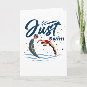 Behållans Lugn och Simma på - Swimmer-design Kort
