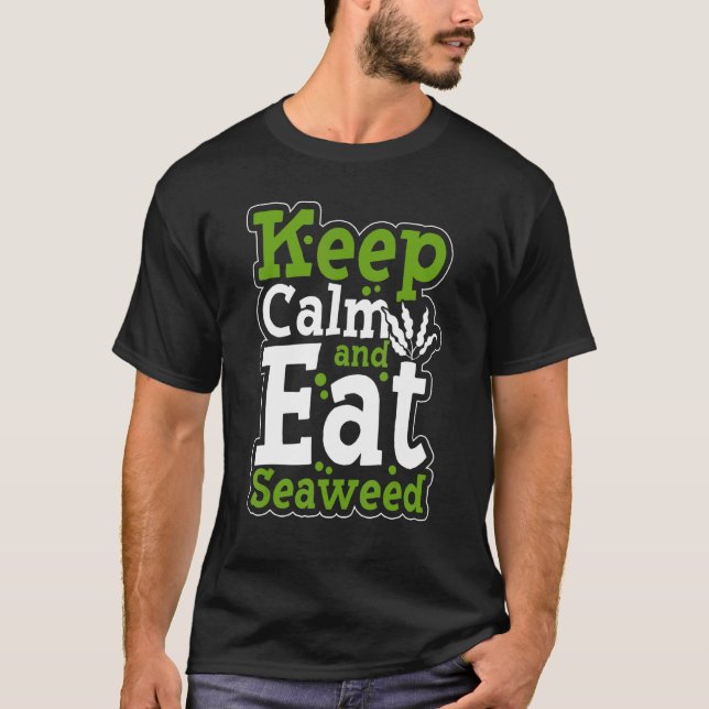 Behållans Lugn och Sjögräs Vegetariska Vegans mat T Shirt (Framsida)