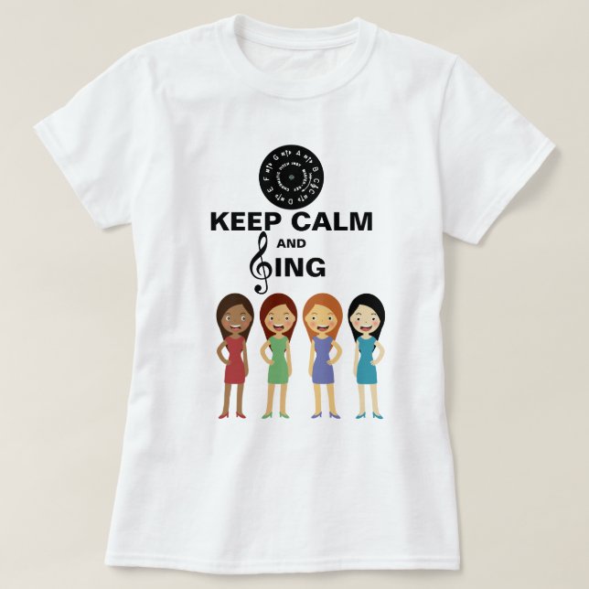 Behållans Lugn och Sjunga Barbershop Modern Young  T Shirt (Design framsida)