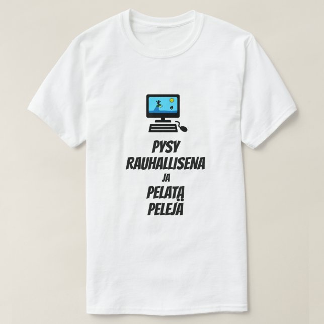 Behållans Lugn och spel på finska T Shirt (Design framsida)