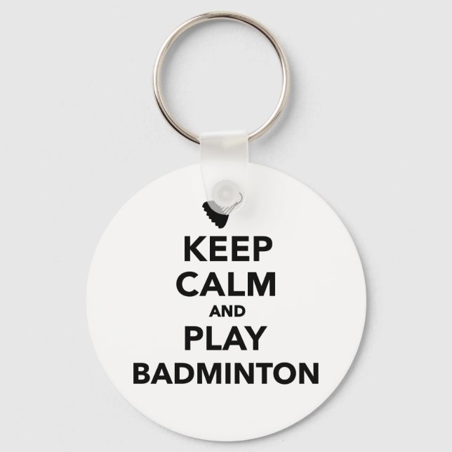 Behållans lugn och spela Badminton Nyckelring (Framsida)