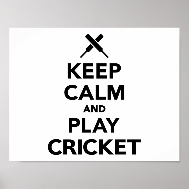 Behållans lugn och spela Cricket Poster (Framsidan)