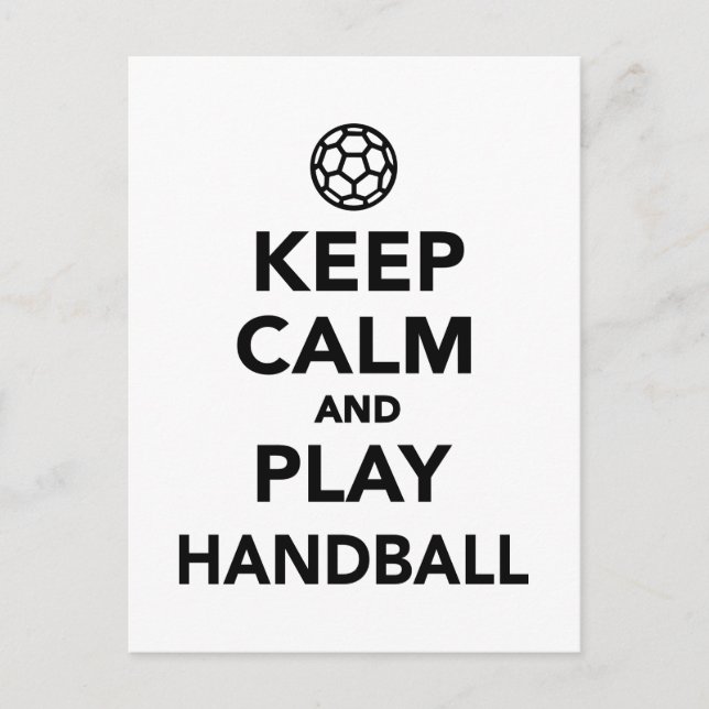 Behållans lugn och spela handboll vykort (Framsida)