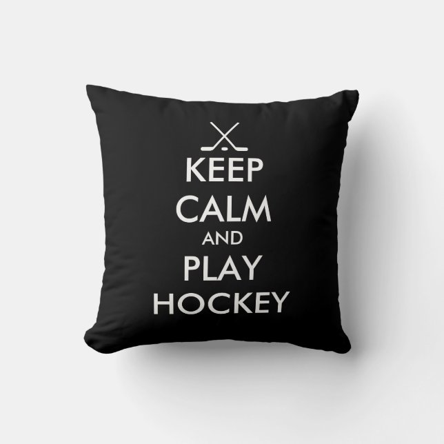 Behållans lugn och spela hockey dekorativ kudde (Framsida)