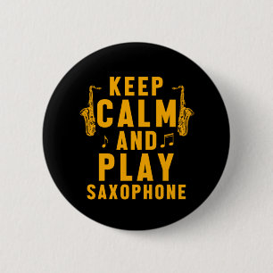Behållans Lugn och spela med Saxophone Music Jazz- Knapp