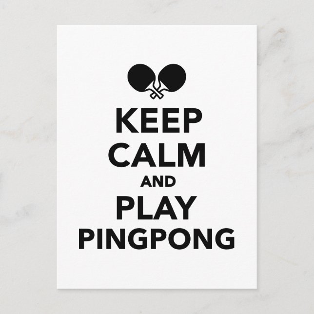 Behållans lugn och spela Ping Pong Vykort (Framsida)