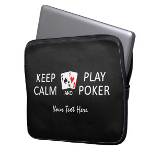 BEHÅLLANS LUGN och SPELA POKER anpassningsbar lapt Laptop Sleeve
