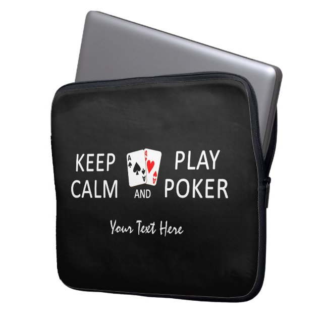 BEHÅLLANS LUGN och SPELA POKER anpassningsbar lapt Laptop Sleeve (Framsidan Vänster)