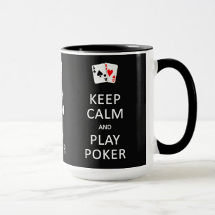 BEHÅLLANS LUGN och SPELA POKER anpassningsbar mugg