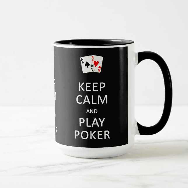 BEHÅLLANS LUGN och SPELA POKER anpassningsbar mugg (Höger)