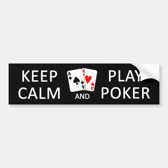 BEHÅLLANS LUGN och SPELA POKER-bildekal Bildekal (Framsidan)