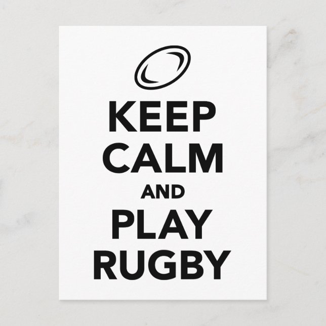 Behållans lugn och spela Rugby Vykort (Framsida)