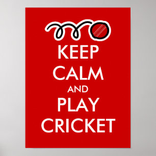 Behållans lugn och spela upp cricket Anpassnings Poster