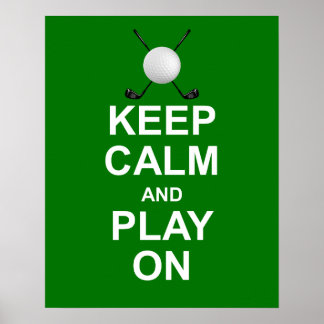 Behållans Lugn och Spela upp på golf-utskrift på g Poster