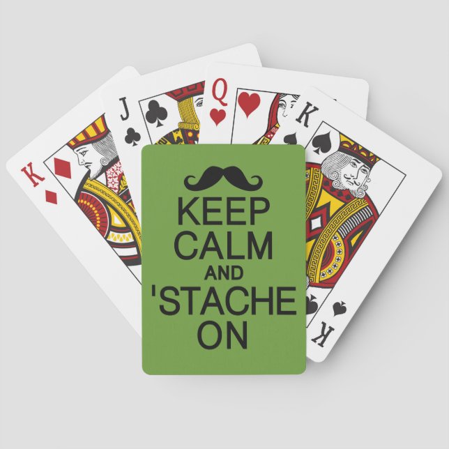 Behållans Lugn och "Stache on play-kort" Casinokort (Baksidan)