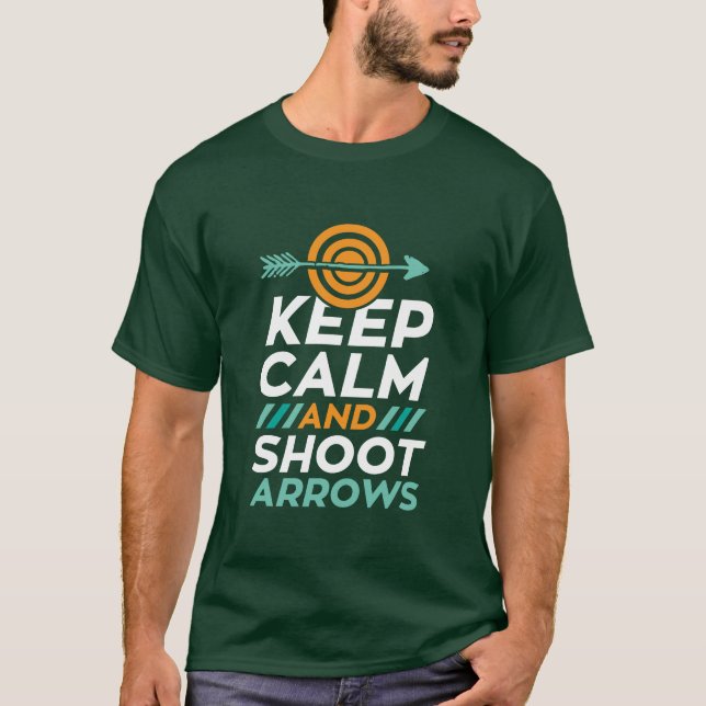 Behållans Lugn och stöt Arrows Archery Sports T-sh T-shirt (Framsida)