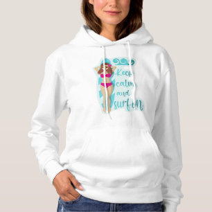 Behållans lugn och surfa på brunettflicka t shirt