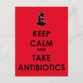 Behållans Lugn och ta antibiotika Vykort