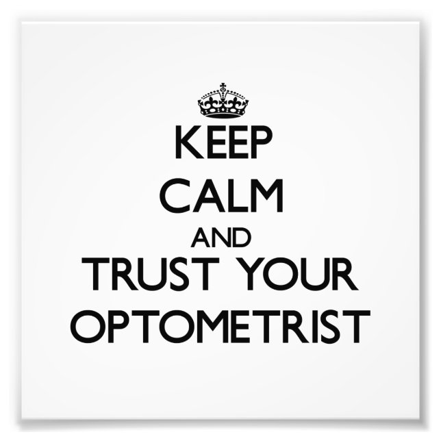 Behållans Lugn och tillit till din Optometrist Fototryck (Framsidan)