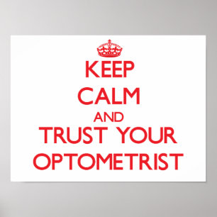 Behållans Lugn och tillit till din Optometrist Poster