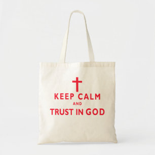 Behållans Lugn och tillit till Gud Christian Tote Tygkasse