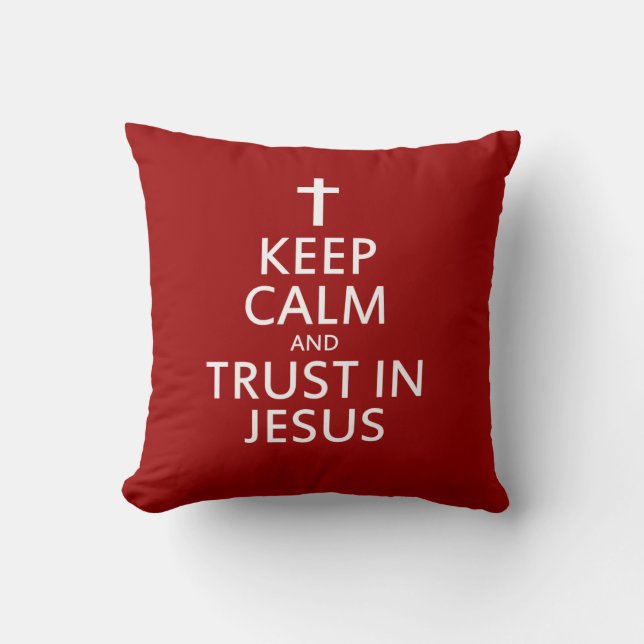 Behållans Lugn och tillit till Jesus Kudde (Framsida)