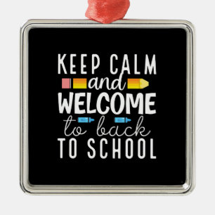 Behållans Lugn och välkommen till Back to school Julgransprydnad Metall