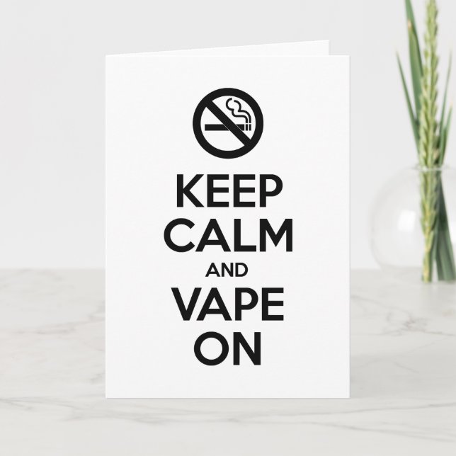 Behållans Lugn och Vape On ~ Self Motivational Helgkort (Framsida)