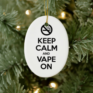 Behållans Lugn och Vape On ~ Self Motivational Julgransprydnad Keramik