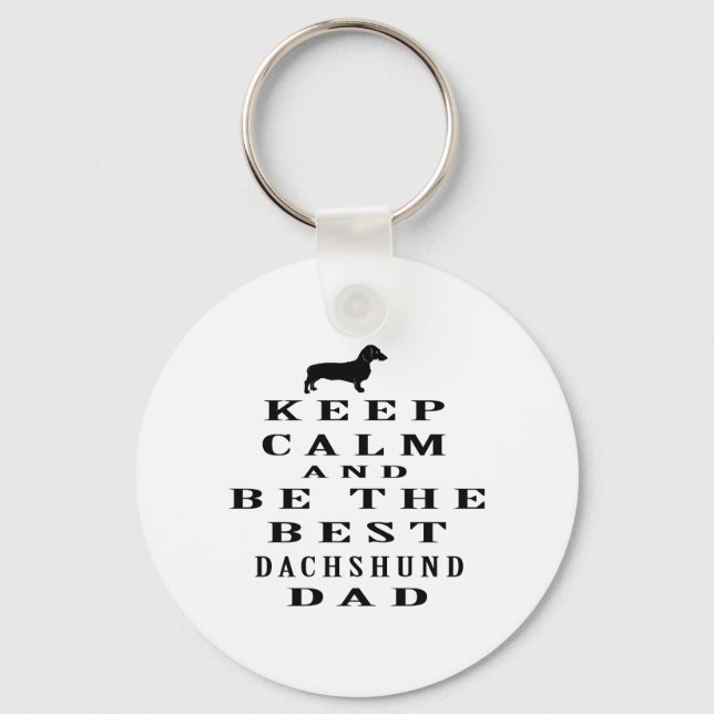 Behållans lugn och vara den bästa Dachshund pappa Nyckelring (Framsida)