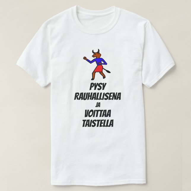 behållans lugn och vinna striden på finska t shirt (Design framsida)