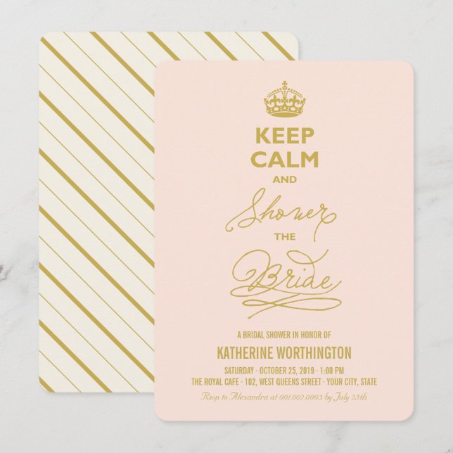 Behållans Lugn och visa Möhippan Ljusbrun Inbjudningar (Fram/baksida)