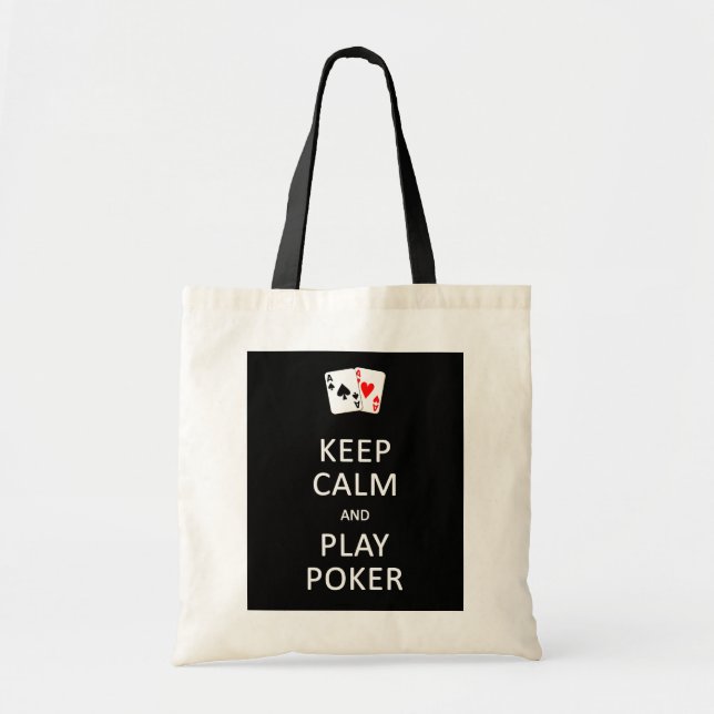 BEHÅLLANS LUGN & PLAY POKER-säck - välj stil & fär Tygkasse (Framsidan)