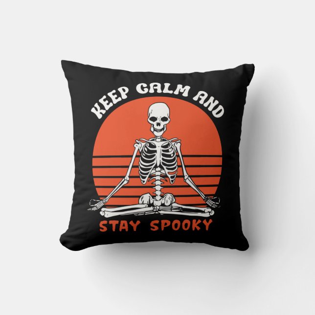 Behållans Lugn skall vara poaki Yoga Pose Skeleton Kudde (Framsida)