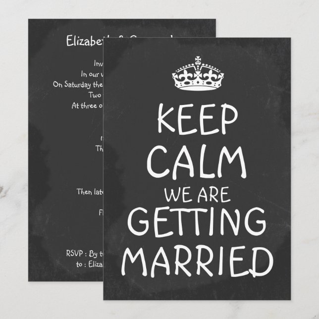 Behållans Lugn: Vi Gifta sig kalkylpanel Inbjudningar (Fram/baksida)