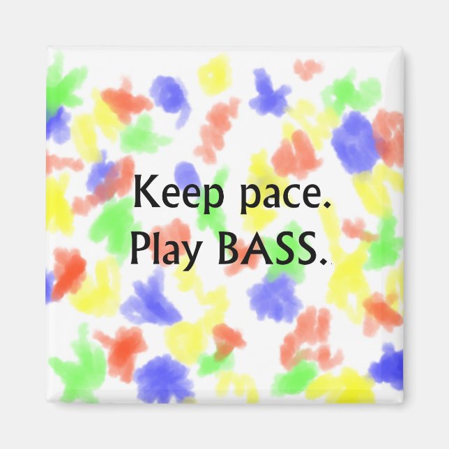 Behållans tema Spela upp Bass-svart textdesign Magnet (Framsidan)