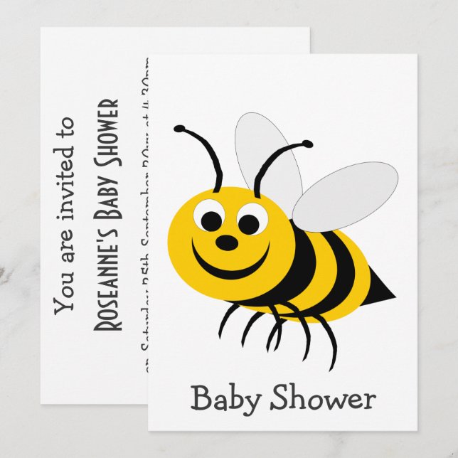 Behållare för babydesign inbjudningar (Fram/baksida)