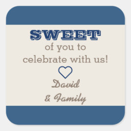 Behållare för marin blå och Silver Fyrkantigt Klistermärke