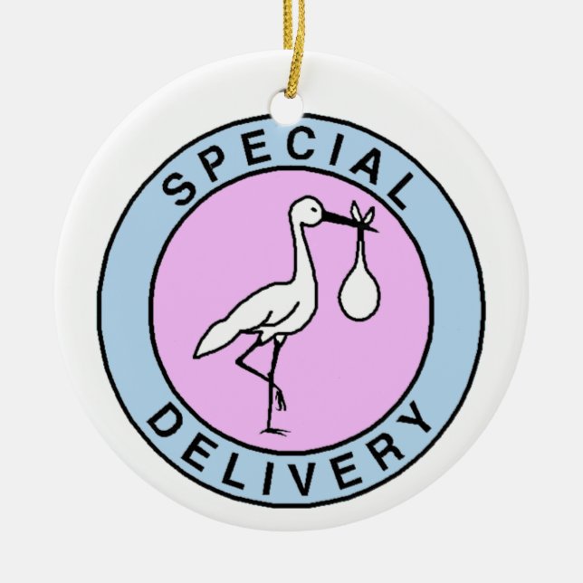 Behållare för Nyfödd bebis Julgransprydnad Keramik (Framsidan)