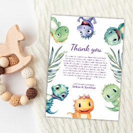Behållare för spädbarn i cute Watercolor Dinosaur Tack Kort